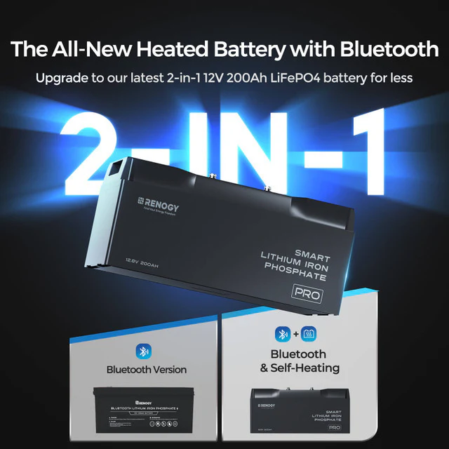 12V 200Ah Pro Smart Lithium LiFePO4 Battery w/ Bluetooth & Self-heating Function - Image 7