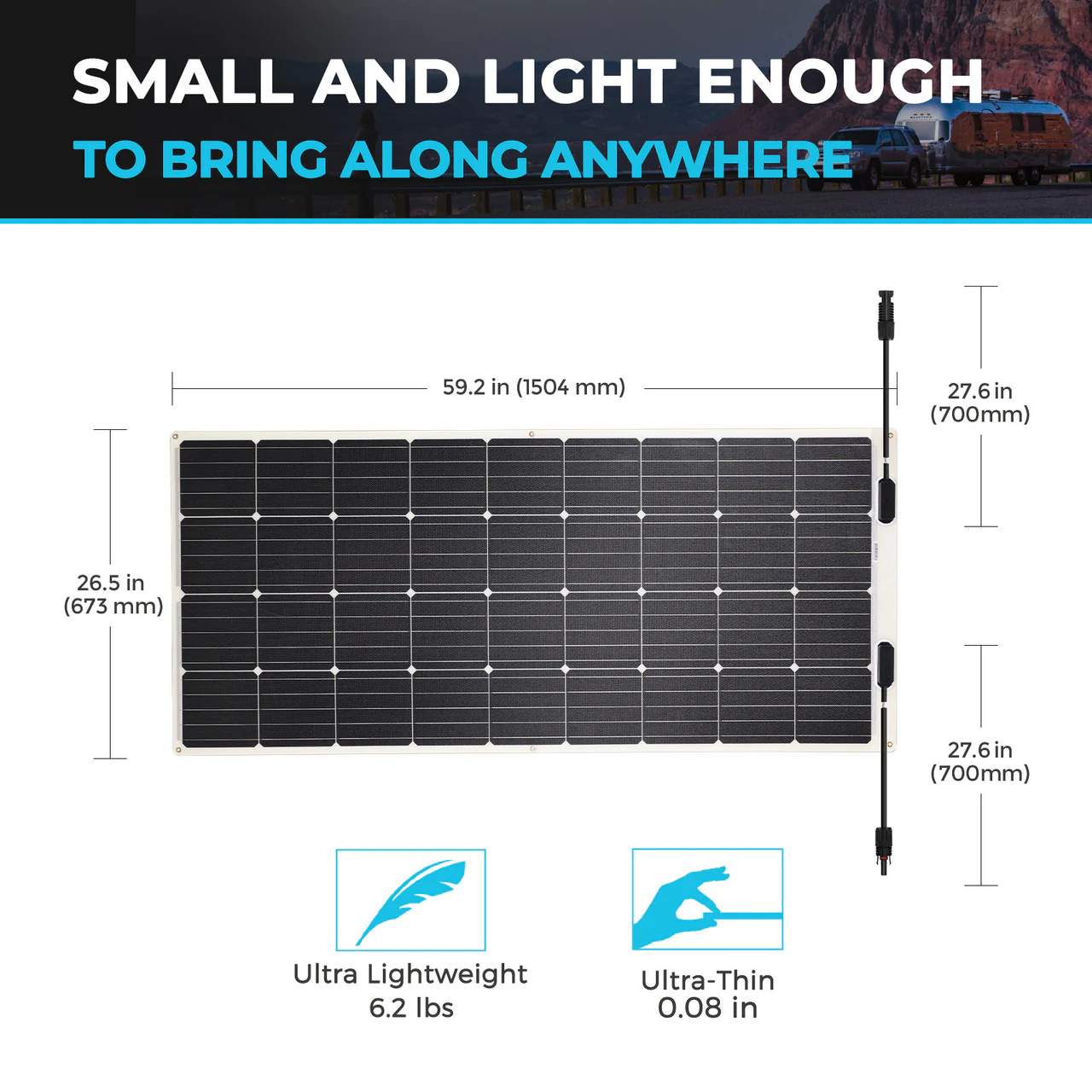 175 Watt 12 Volt Flexible Monocrystalline Solar Panel - Image 3