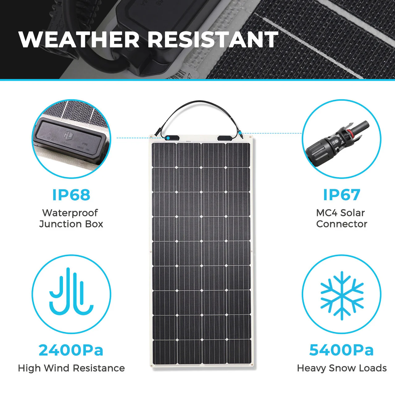 175 Watt 12 Volt Flexible Monocrystalline Solar Panel - Image 6