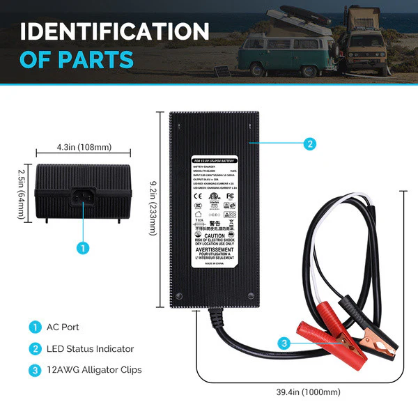 Member Price 20A 240V AC to DC Lithium Iron Phosphate Battery Charger
