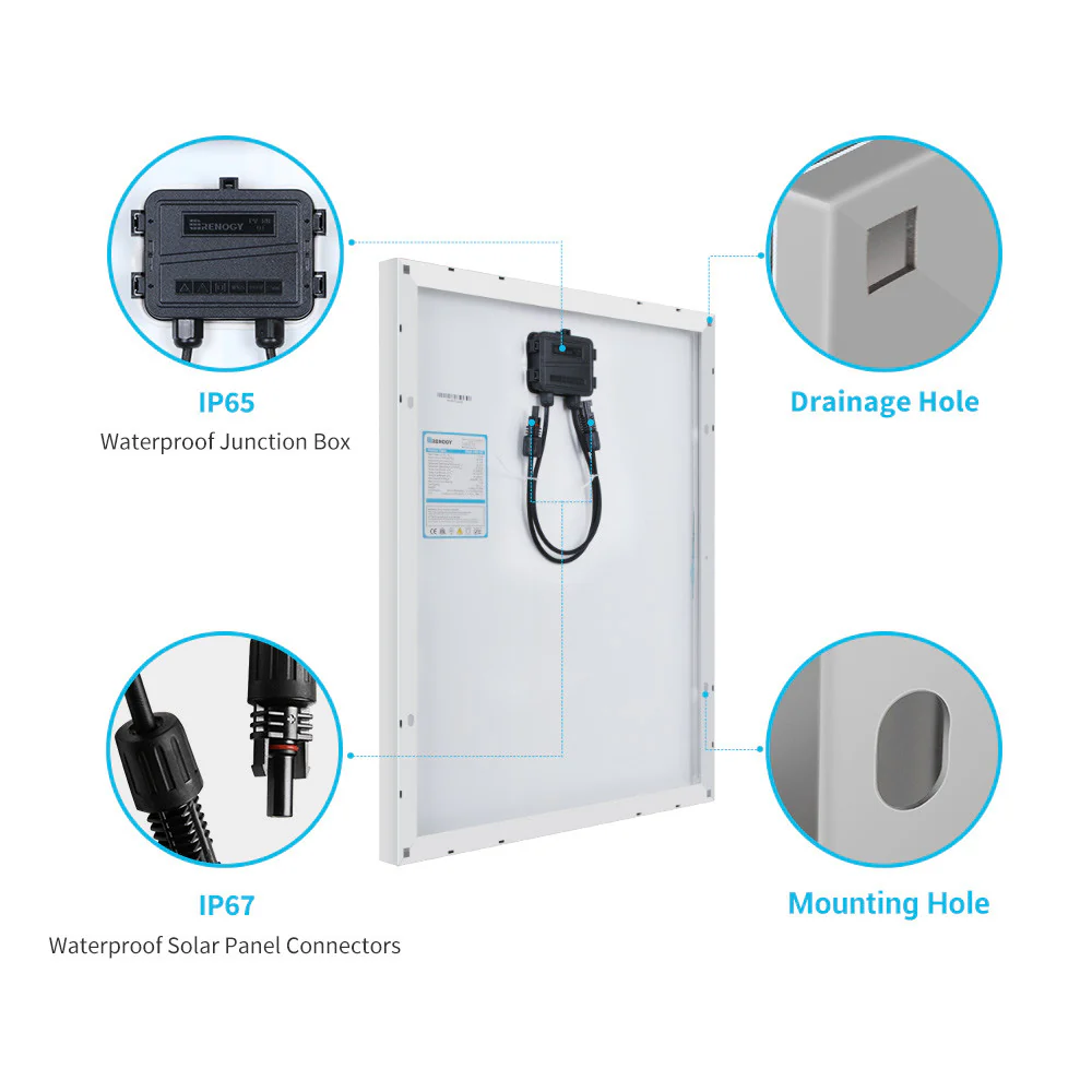 50 Watt 12 Volt Monocrystalline Solar Panel - Image 3