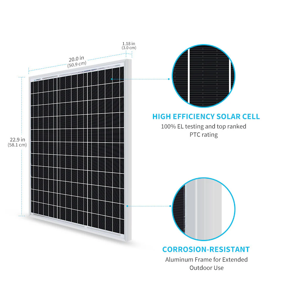 50 Watt 12 Volt Monocrystalline Solar Panel - Image 4