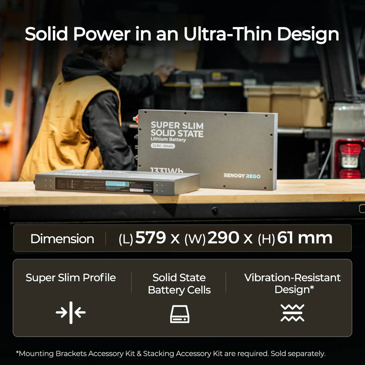 REGO - 12.8V 104Ah Super Slim Lithium Iron Phosphate Battery - Image 7